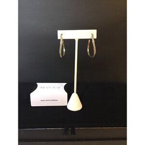 Avon Gold Tone Wave Hoop Pierced Earrings (1613)